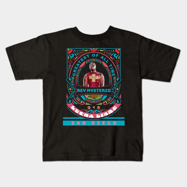 Rey Mysterio GOAT Kids T-Shirt by michaelporter98